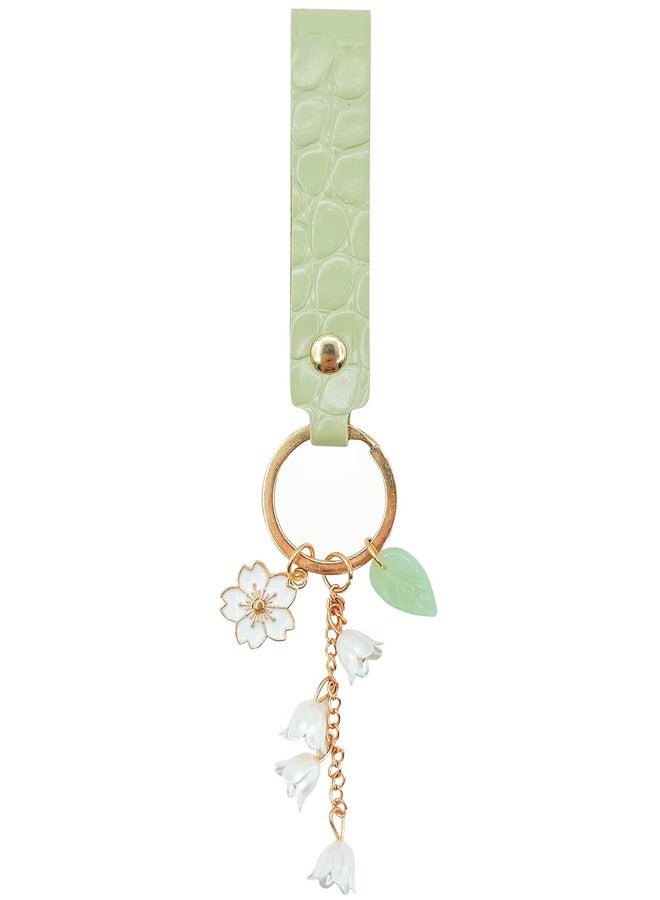 LAEKOU Cute Lily of The Valley Flower Key Chain, Women Keychain for Car Keys, Bag Charms Accessories for Purse Backpack - Image 1